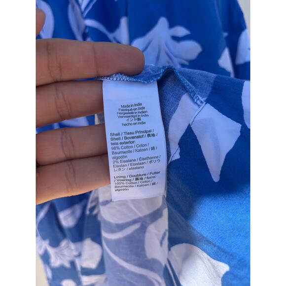 NWT J. Crew One‎ Shoulder Midi Dress, Blue And White Floral, Sz 8 - Picture 6 of 7